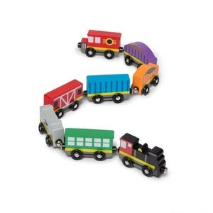 Melissa & Doug - Colorful Wooden Train Set - Multicolor Kids Toy